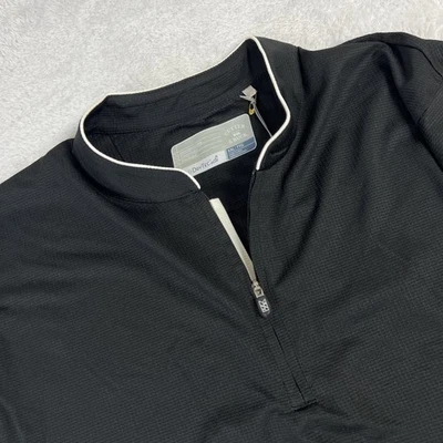 Pulôver feminino Cutter & Buck 1/4 zíper manga 3/4 DryTec XXL preto novo com etiquetas - Imagem 1 de 4