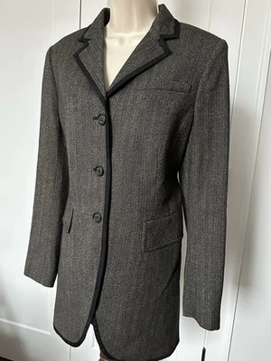 Usado en Excelente Condición Ralph Lauren Lana Espiga Ecuestre Caza Abrigo Blazer Chaqueta talla 12 Foto 1 de 4