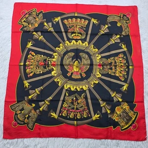 Hermes Paris Egypte by Caty Latham Red Silk Scarf 90cm 35inch - Picture 1 of 13