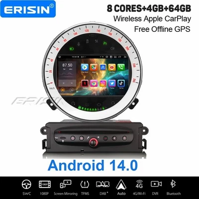 8 Kern Android 14 BMW Mini Cooper Autoradio CarPlay DSP WiFi DAB+ 4GB+64GB Navi - Bild 1 von 4