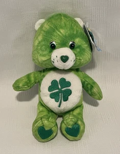 Vintage Care Bears Tie Dye Good Luck Bear 8 Zoll Beanie Plüschtier Neu mit Etikett 2004 - Bild 1 von 6