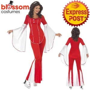 CA967 Red Super Trooper 1970s Disco Dancing Queen Groovy 1960s Costume - Picture 1 of 3