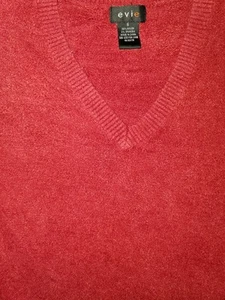 Evie Womens Soft Elegant Red Cashmere Sweater  - Picture 1 of 13