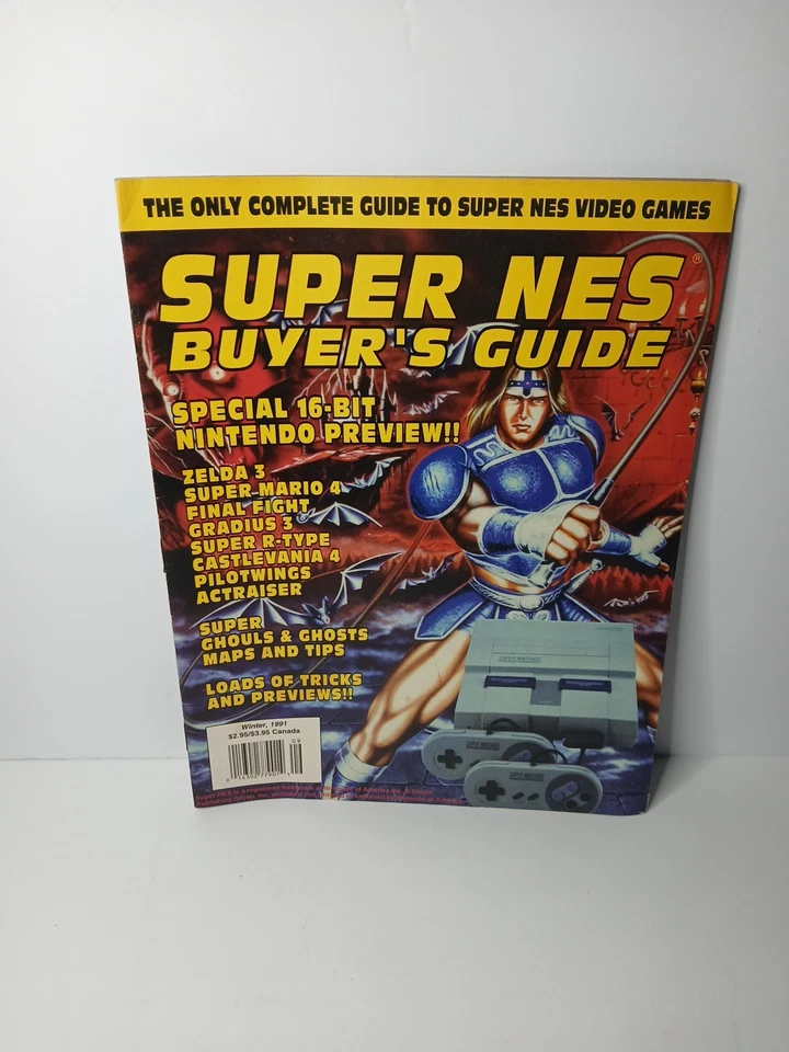 Super NES Buyer's Guide Magazine Winter 1991 - Snes, Castlevania 4 - Zelda Mario - Image 1 of 4