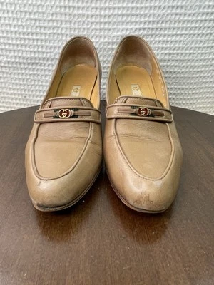 GUCCI Penny Loafer Light Brown Pumps, 80s Women’s Size 38 B US 8 Vintage - Image 1 of 4