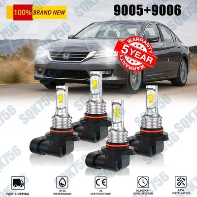 Kit combinado de bombillas LED blancas para Honda Accord 1991-2007 Foto 1 de 4