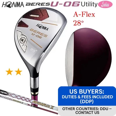 Ladies HONMA BERES U-06 2-Star Hybrid U28 28° A-Flex ARMRQ X 38 2S Women - Image 1 of 4