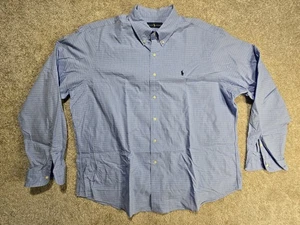 Camisa Ralph Lauren Azul Claro Blanco A Cuadros XXL 2XL Manga Larga - Imagen 1 de 10