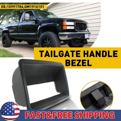 Bisel negro de manija de puerta trasera para camioneta Chevy CK 1500 3500 1/2 pieza Foto 1 de 4