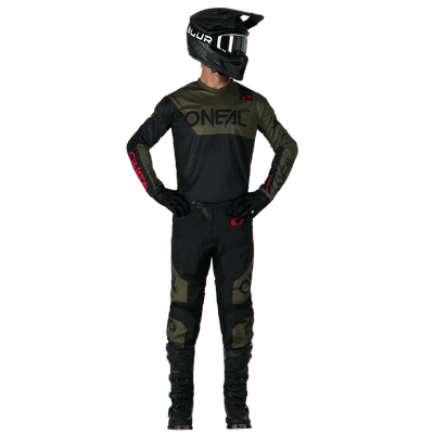 O'Neal Element Racewear Moto Jersey & Pant Combo Gear Set Black/Olive Large / 34 - Imagem 1 de 4