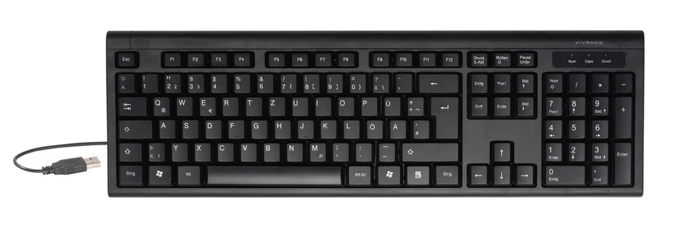 VIVANCO USB Full Size Tastatur mit Ziffernblock + PS2 Adapter (36641) #1907011 - Bild 1 von 1
