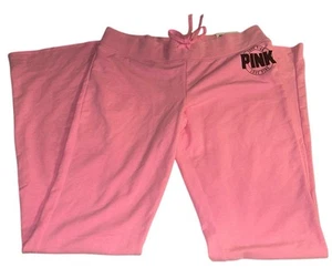 Victoria's Secret Pink Sweat Pants Size Large Flare Pants Pink Drawstring NWT - Picture 1 of 3