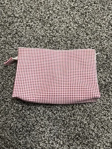 Estée Lauder Kosmetiktasche rot-weiß kariert Reißverschluss Make Up Handtasche - Bild 1 von 5