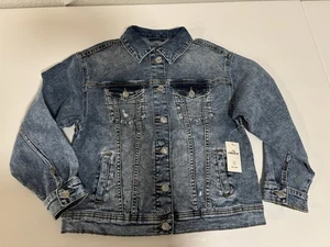 Jordache Large 10 12 Girls Jean Denim Jacket Blue - Picture 1 of 4