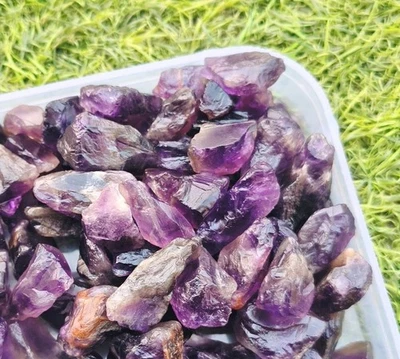 50ct Amethyst Rough 8-15MM Natural Raw Purple Stones Undrilled Loose Healing L45 - Image 1 of 3