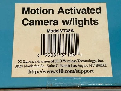X10 Motion Activated Camera with Lights VT38A Black.  New in Box - Image 1 of 4