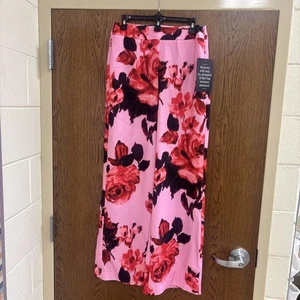 TUCKERNUCK Cerise Blossom Erin Pants Begonia Blossom AOP Straight Wide Leg -NWT - Picture 1 of 15