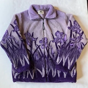 Chaqueta polar morada de iris mediano para mujer Black Mountain Outdoor de colección cremallera usada en excelente estado - Imagen 1 de 7