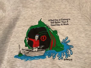 NOS Vintage 1986 Jerzees Fishing Is Better Than Work Fisherman Boat Fish XXL 2X - Picture 1 of 7