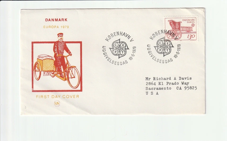 1979 DENMARK FIRST DAY ISSUE COVER EUROPA TRANSPORTATION - Image 1 of 2