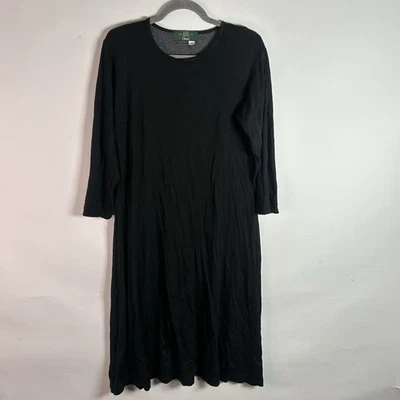 Vestido Vaina Orvis Negro Tejido Manga Larga Talla Pequeña Foto 1 de 3