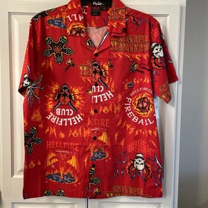 Camisa para hombre Stranger Things HellFire talla L (42/44) manga corta abotonada nueva con etiquetas - Imagen 1 de 5