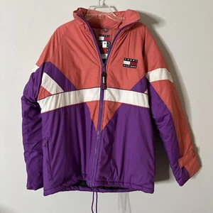 VTG Tommy Hilfiger Puffer Jacket Color Block Lion Crest Logo WITH TAGS See Notes - Picture 1 of 23