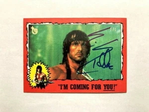 SYLVESTER STALLONE TOPPS 75TH ANNIVERSARY RAMBO CARD 1/1 AUTO SIGNED ROCKY RARE  - Picture 1 of 2