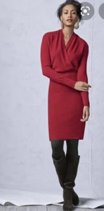 NEIMAN MARCUS Plus 3X 100% Burgundy CASHMERE WRAP DRESS NWOT FABULOUS - Picture 1 of 10