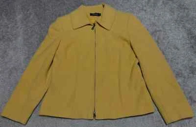 Tribal Fleece Jacket Women's Size 6 Yellow Zip Up Collared Long Sleeve Classy - Image 1 of 4