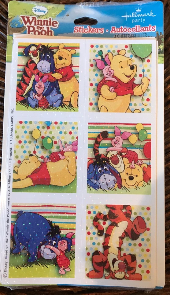Winnie the Pooh-Party Supplies-Prismatic Stickers 4 sheets - Image 1 of 1