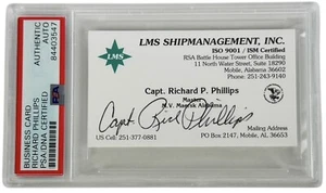 CAPTAIN RICHARD PHILLIPS signed BUSINESS CARD Encapsulated Movie PSA DNA - Picture 1 of 2