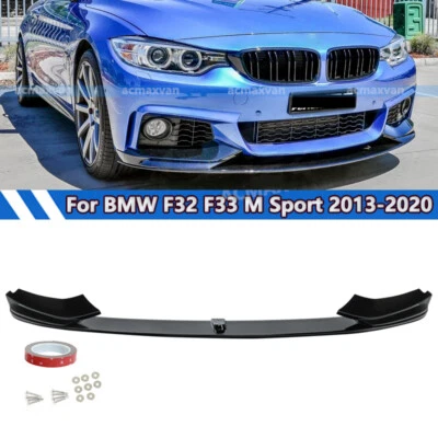 Gloss Black For 14-20 BMW F32 F33 F36 M Sport Performance Front Lip Splitter Kit - Image 1 of 4