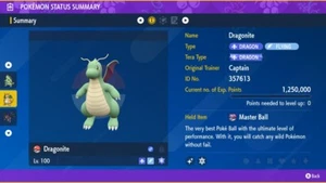 Pokemon Scarlet Violet Ultra Shiny 6IV Dragonite Fast Trade - FREE Masterball - Picture 1 of 3