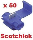 50 Blue Scotchlok Snap Splice Cable Connectors Scotchlock Scotchloks x 50