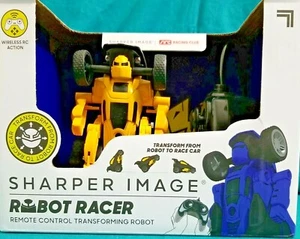 Sharper Image Yellow Robot Racer Car Remote Control Transform Wireless RC Action - Picture 1 of 8