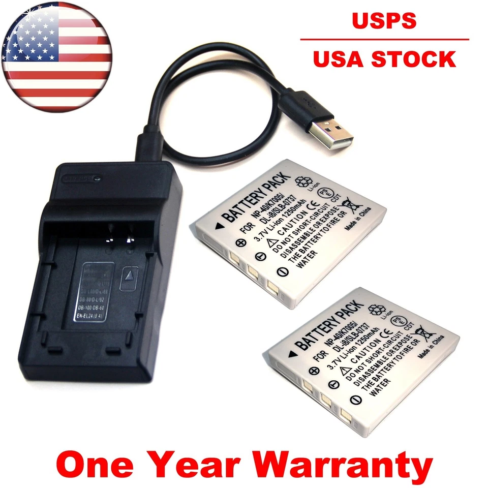 Battery Pack / USB Charger For BENQ DLI-102 X600 DC X600 USA STOCK Brand New - Image 1 of 1