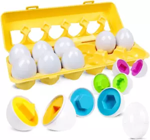 Matching Eggs Easter Egg Toy for Toddlers - Color & Shape Recognition Sorter Puz - Picture 1 of 10