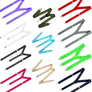 Brackets de fiesta para hombre ajustables para mujer suspendedores elásticos en forma de Y con clip - Imagen 1 de 18