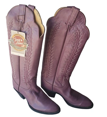 Nuevas botas occidentales Tony Lama para mujer malva talla 5,5 B altura de eje 15" Foto 1 de 4