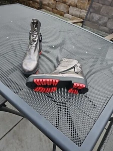 silberne Lederstiefelette =NEU= - Bild 1 von 14