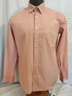 Camisa de vestir para hombre GAP naranja y blanco a cuadros 100% algodón cuello punta L COMO NUEVA Foto 1 de 4
