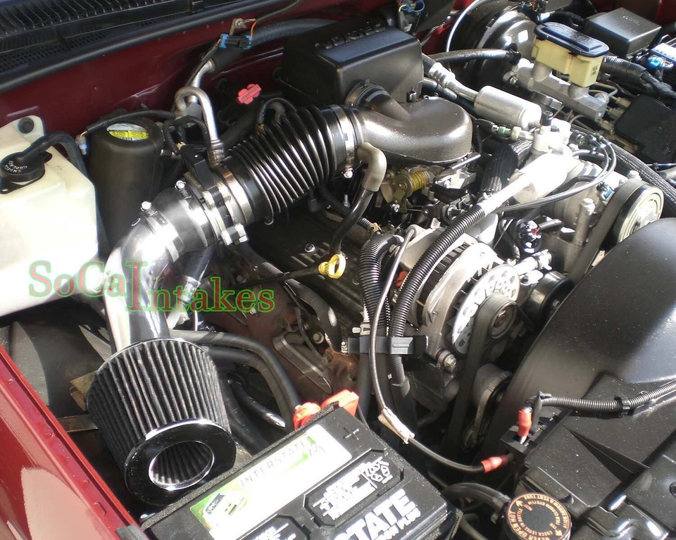 Black Air Intake System Kit&Filter For 1996-1999 GMC K1500 Suburban with 5.7L V8 - Image 1 of 1