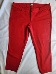 Old Navy Mid Rise Pixie Skinny Ankle Pants Womans 16R Red EUC Cotton Spandex - Afbeelding 1 van 18