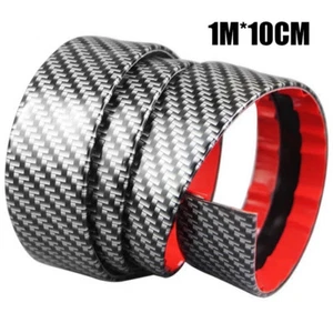1M 10cm Adesivo Auto Fibra di Carbonio Battitacco Protezione Edge Striscia Alta - Foto 1 di 9