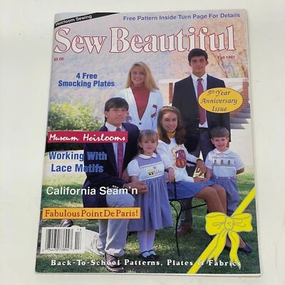 Sew Beautiful Magazine Martha Pullens Back Issue Smocking Sewing Fall 1991 - Image 1 of 4