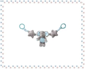 $ - Jouet d'Activités Eléphant Etoiles Gris Bleu Accroche Poussette My Teddy - Foto 1 di 3