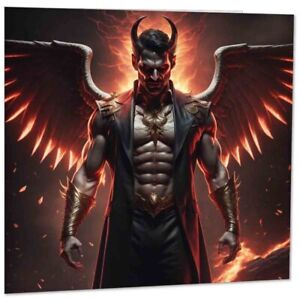 Lucifer Greeting Card - Fallen Angel Devil Satanic Satanism 145mm x 145mm