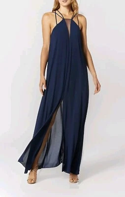 NUEVO CON ETIQUETAS MAXI VESTIDO BCBG MAXAZRIA KARINA ABERTURA FRONTAL CUELLO EN V PROFUNDO TALLA XXS $268 Foto 1 de 4