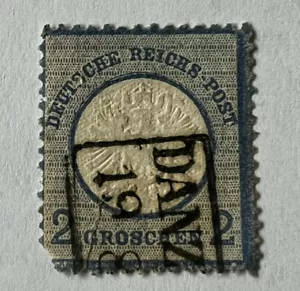 1872 NORTH GERMAN CONFEDERATION STAMP #18 BIG SHIELD WITH BOX DANZIG CANCEL - Picture 1 of 3